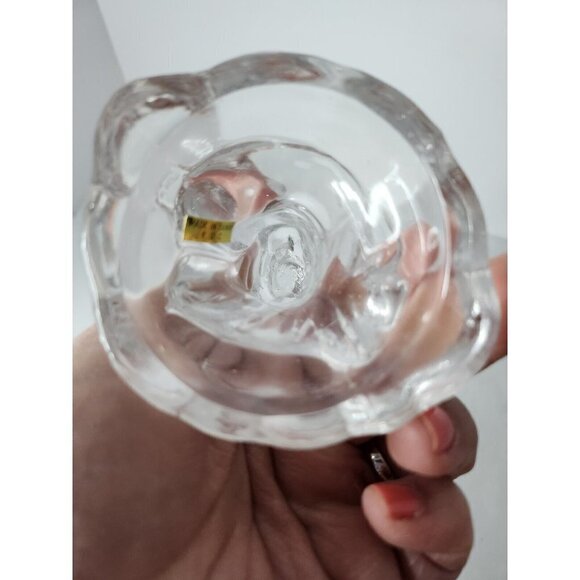 Vintage Lead Crystal Praying Winged Angel Glass Candlestick Candle Holder 4" - Picture 7 of 9